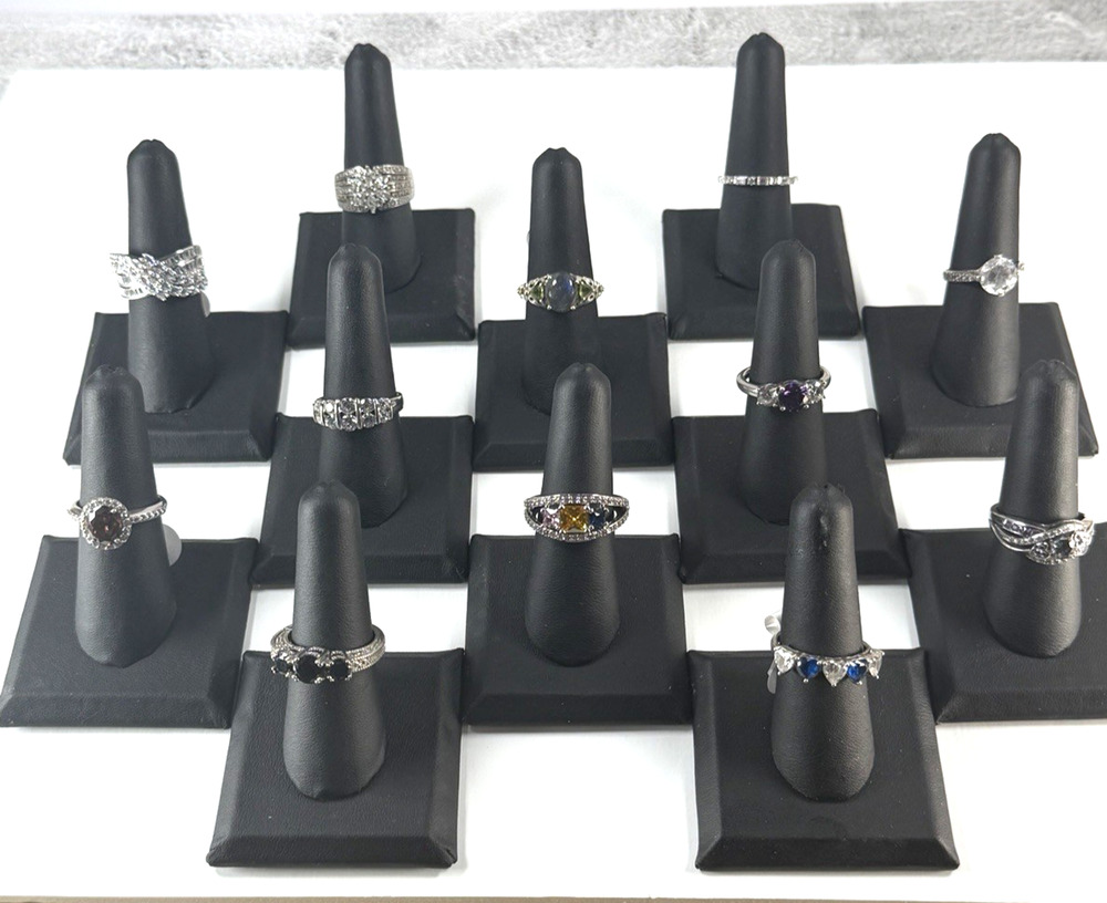 Vintage to Now .925 Sterling Silver Lot of 12 Rings-Nice-Light Wear-No Junk